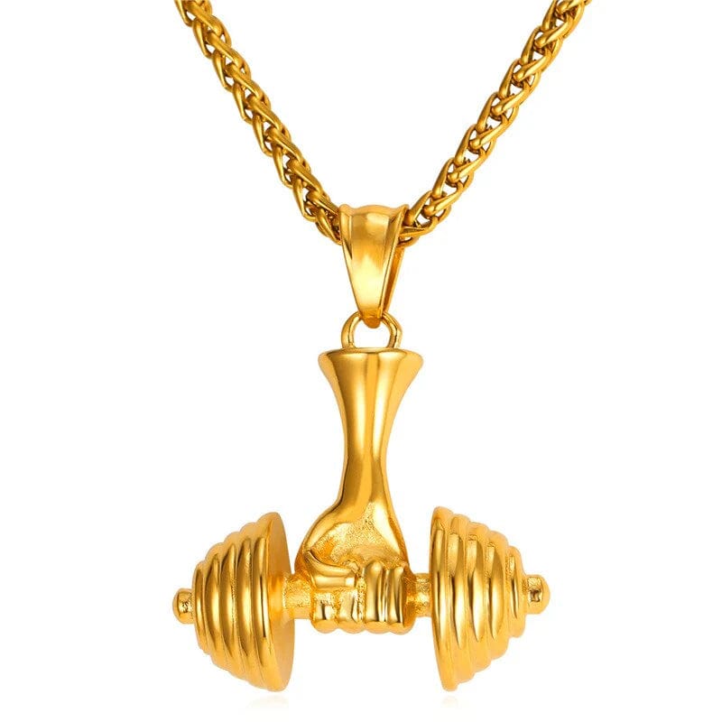 Gorilla swole titanium steel dumbbell necklace - ALLRJ