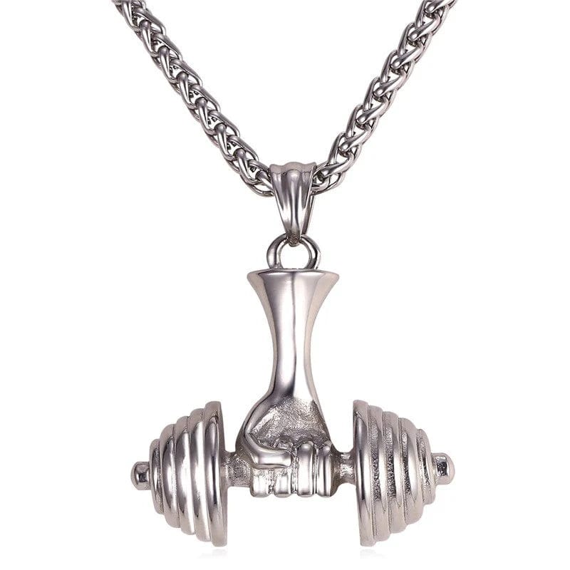 Gorilla swole titanium steel dumbbell necklace - ALLRJ