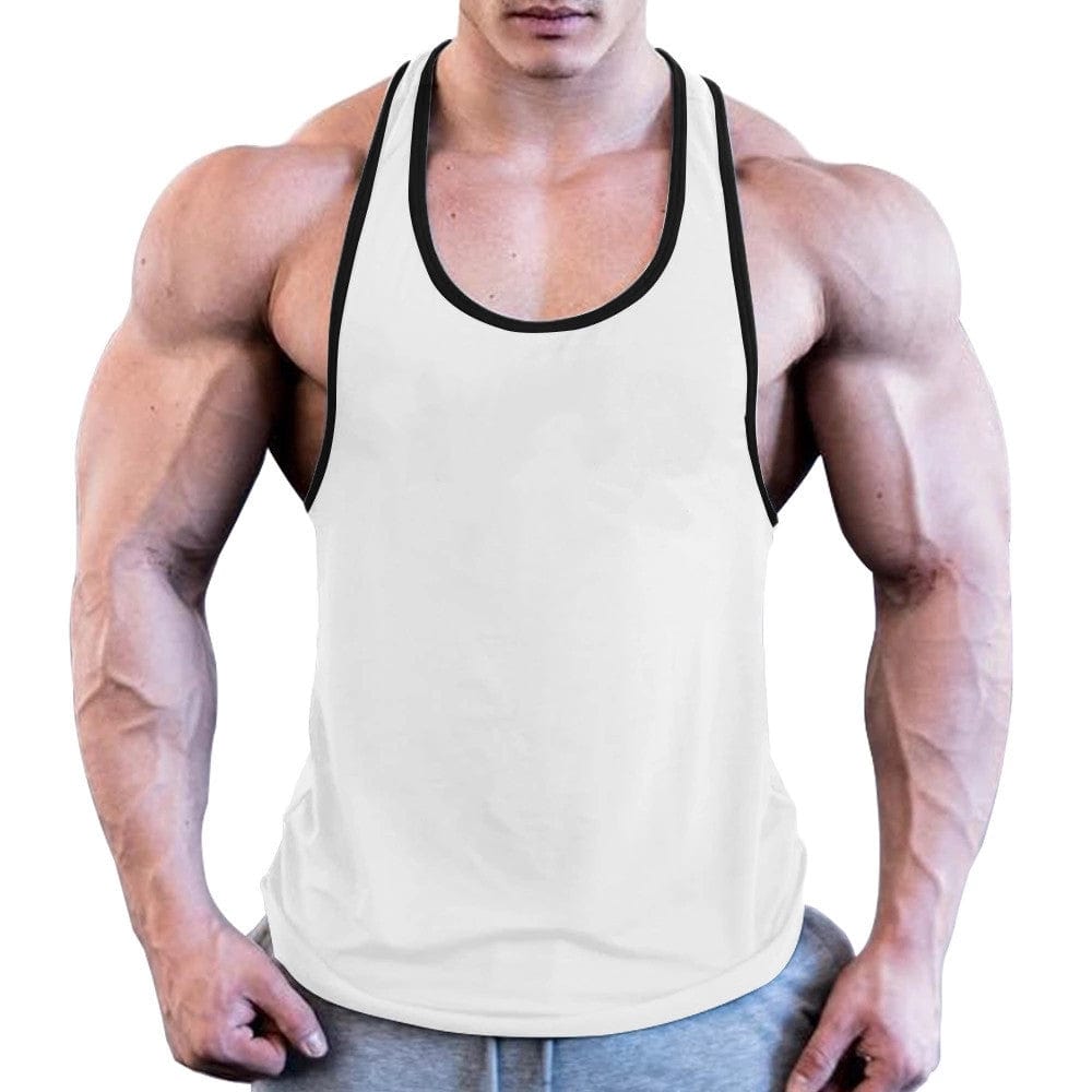 Men's Solid Color Bodybuilding Stringer - ALLRJ