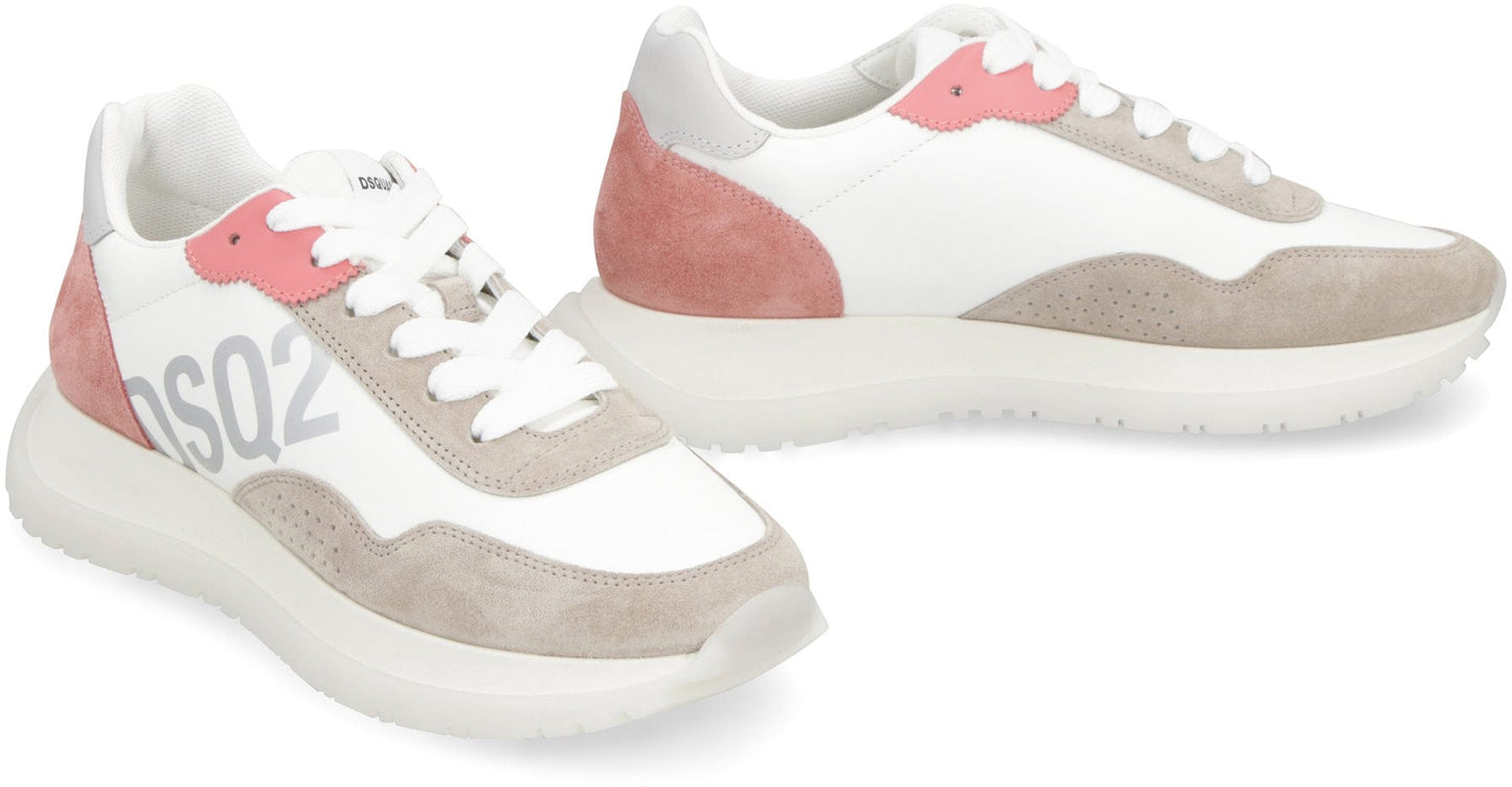 RUNNING LEATHER LOW-TOP SNEAKERS - ALLRJ