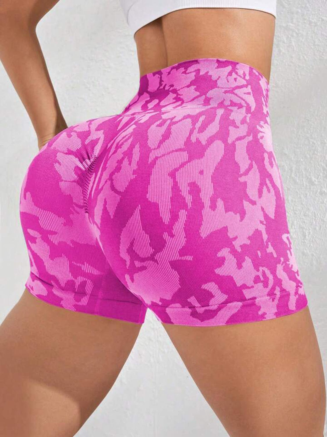 Printed High Waist Active Shorts - ALLRJ