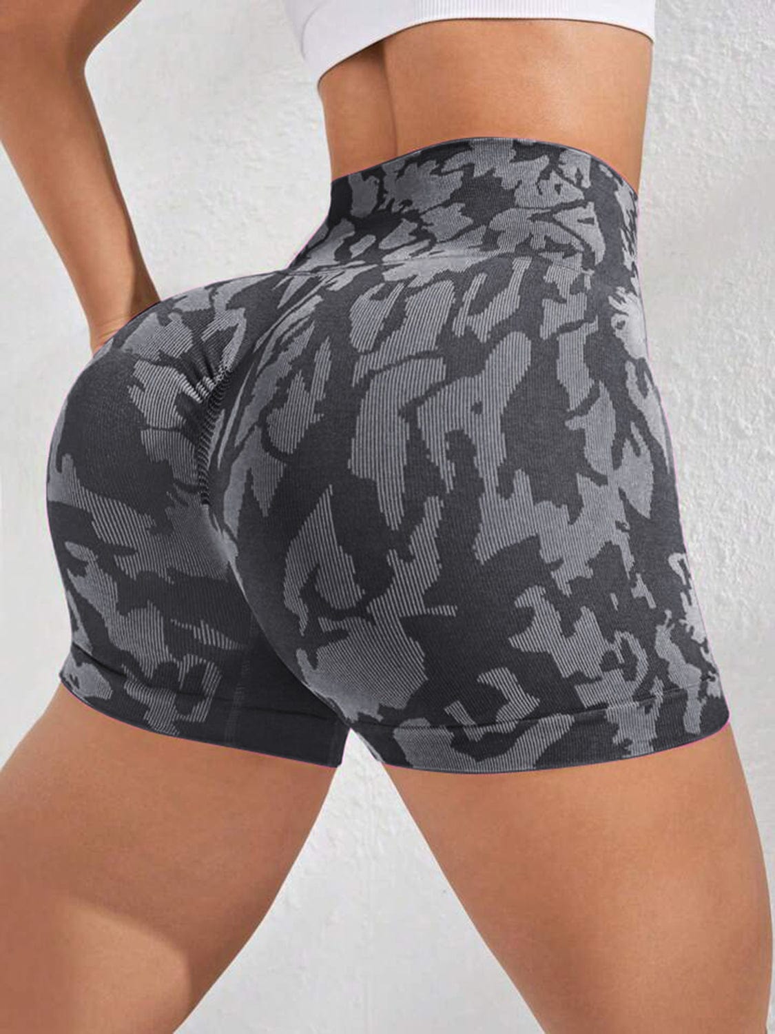 Printed High Waist Active Shorts - ALLRJ
