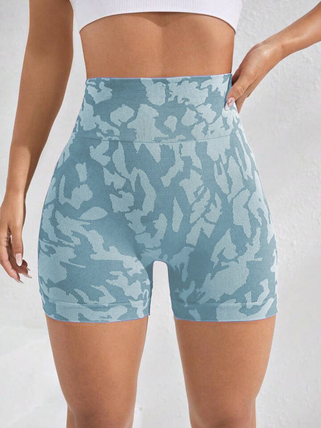 Printed High Waist Active Shorts - ALLRJ