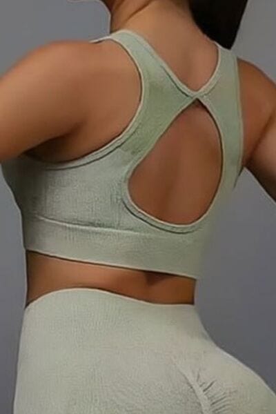 Cutout Scoop Neck Tank and Shorts Active Set - ALLRJ