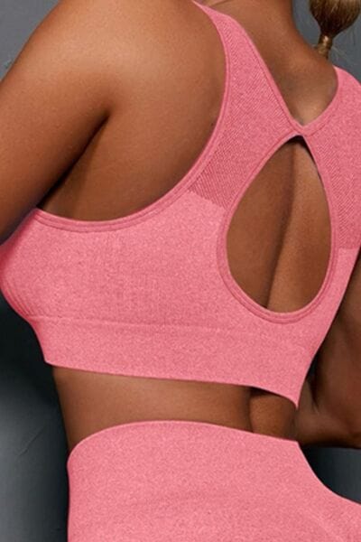 Cutout Scoop Neck Tank and Shorts Active Set - ALLRJ