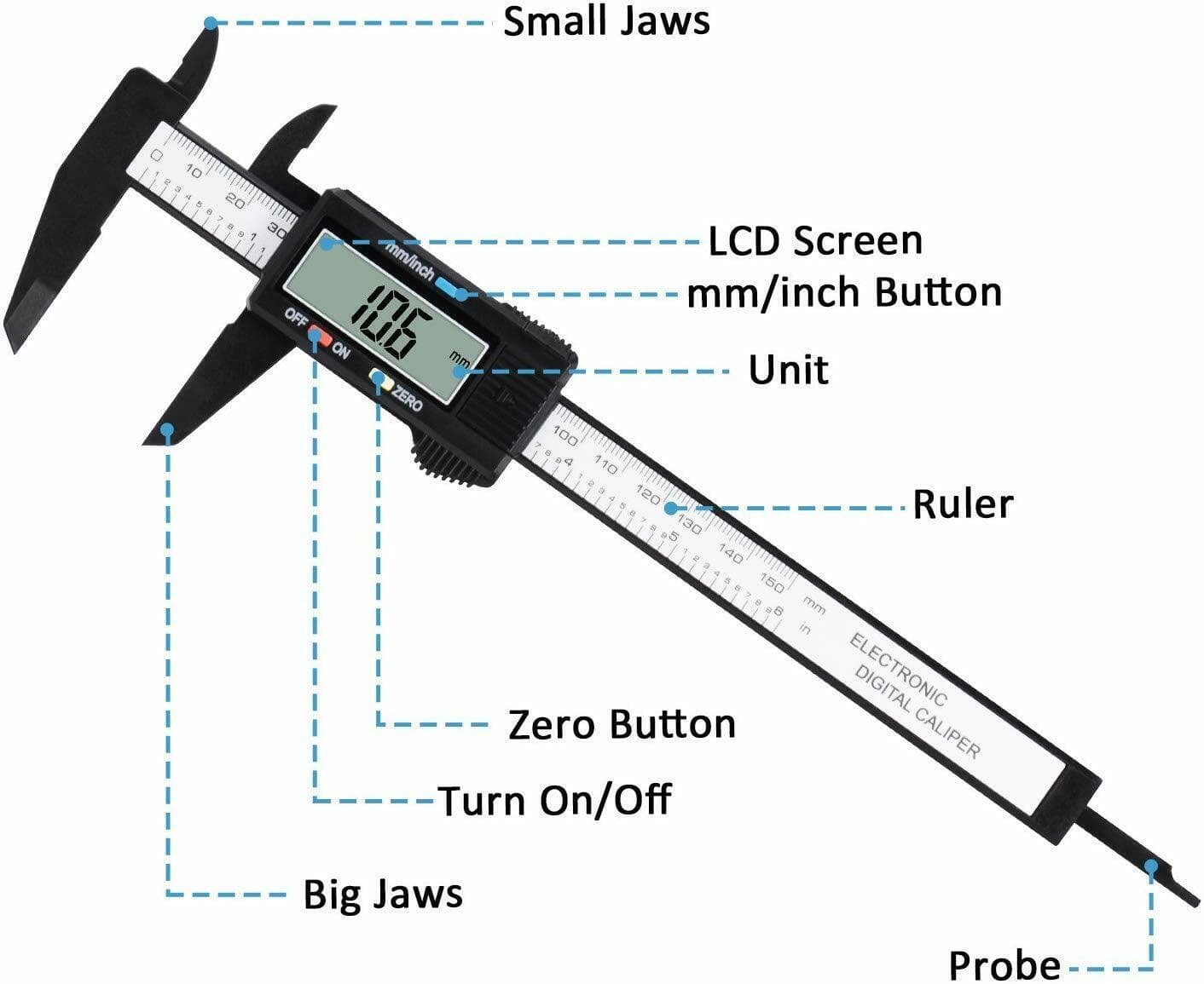 Carbon Fiber Digital Caliper - ALLRJ