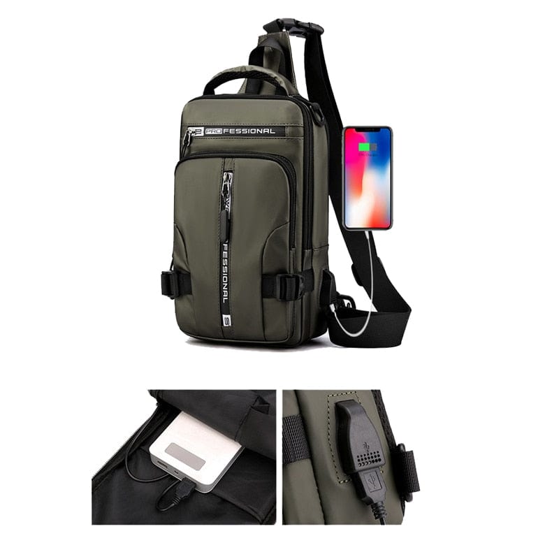 Oxford usb charging crossbody bag - ALLRJ