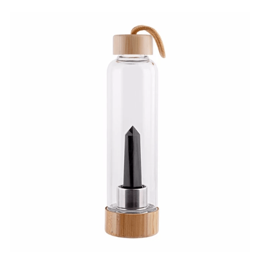 Crystal Infused Elixir Glass & Bamboo Water Bottle - ALLRJ