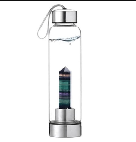 Crystal Infused Elixir Glass & Bamboo Water Bottle - ALLRJ