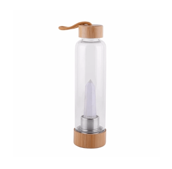 Crystal Infused Elixir Glass & Bamboo Water Bottle - ALLRJ