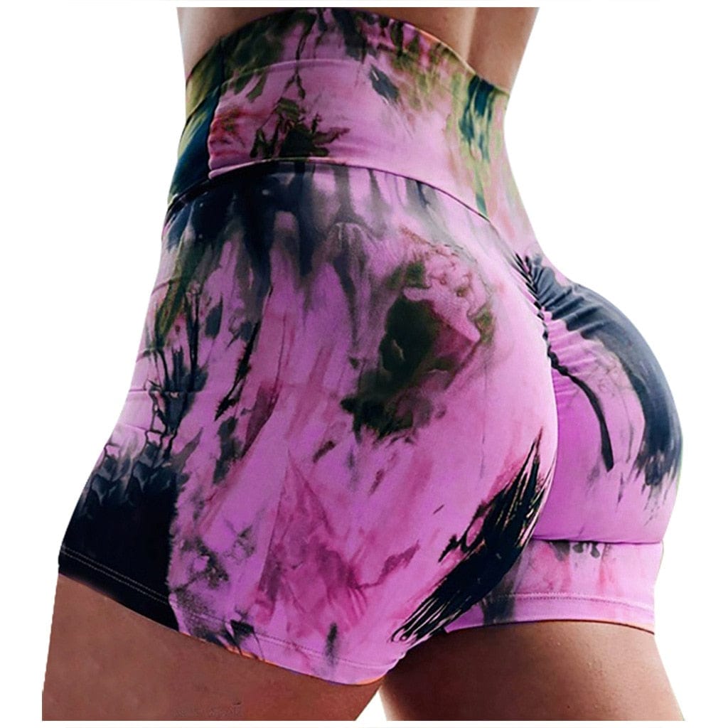 Thigh Dye high waist spandex shorts - ALLRJ