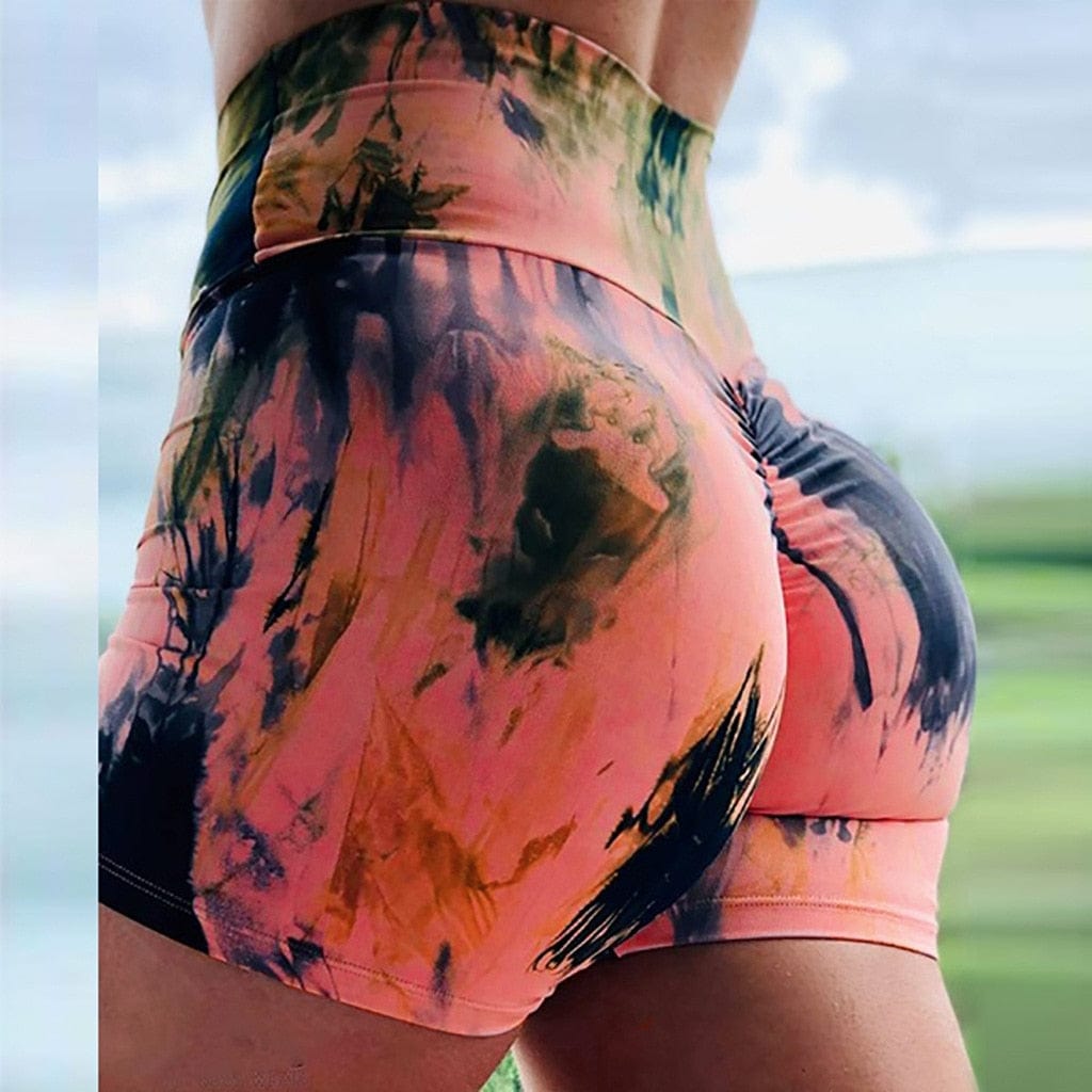 Thigh Dye high waist spandex shorts - ALLRJ