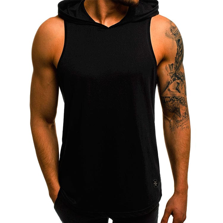 80’s Camo workout hooded vest. black XXXL