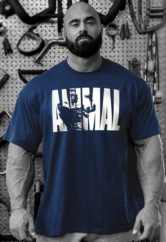 Men's old school animal training shirt Dark Blue