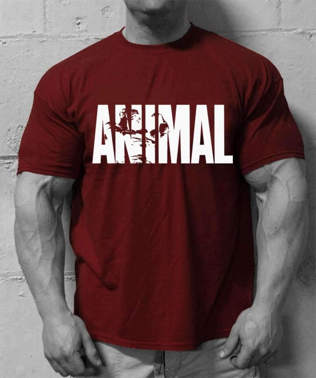 Men's old school animal training shirt Wine Red