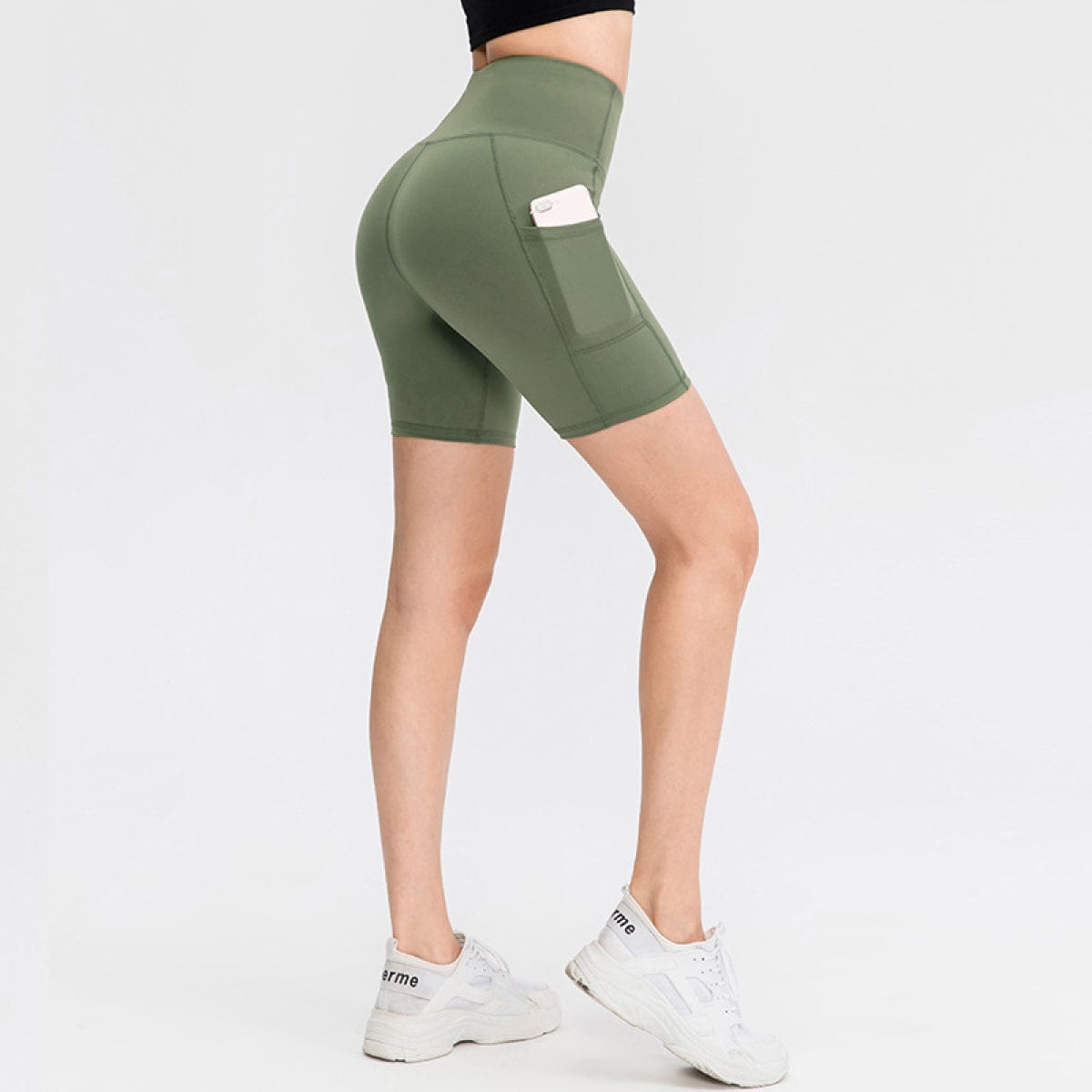 Allrj High Waist Active Shorts With Pockets - ALLRJ