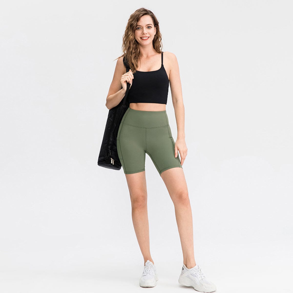 Allrj High Waist Active Shorts With Pockets - ALLRJ