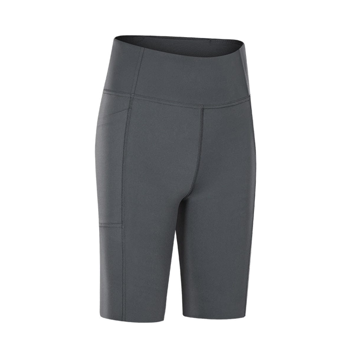 Solid Color Side Pockets Yoga Shorts - ALLRJ