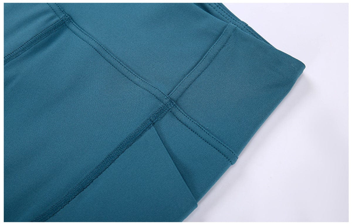 Solid Color Side Pockets Yoga Shorts - ALLRJ