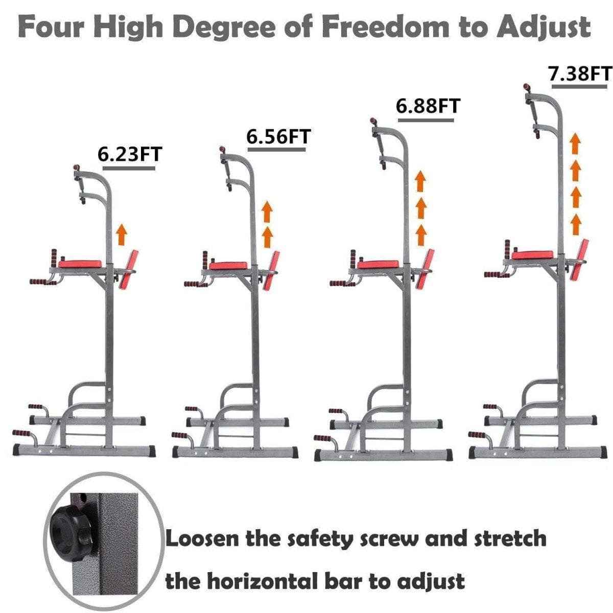 Tower of power multi-function pull up bar station - ALLRJ