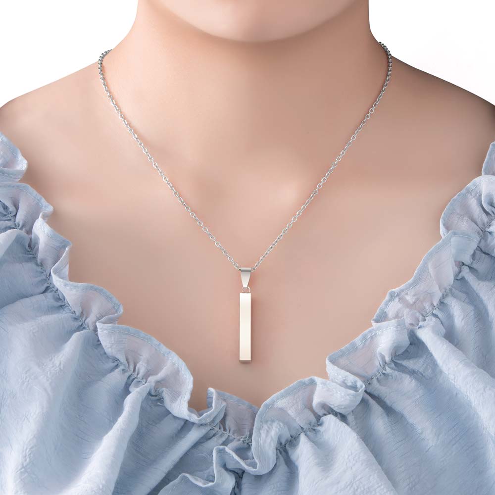 Allrj Engraved Vertical Bar Pendant - ALLRJ