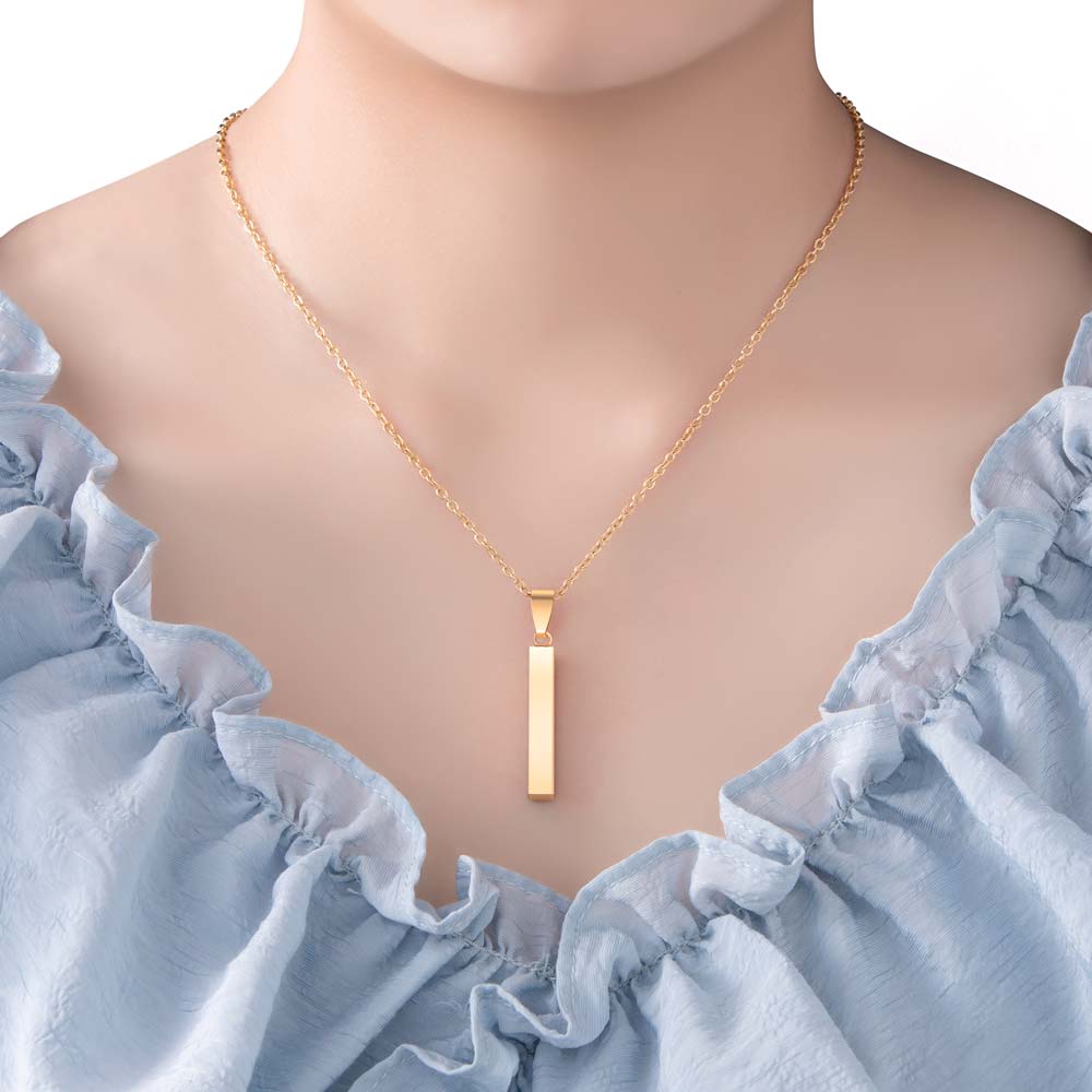 Allrj Engraved Vertical Bar Pendant - ALLRJ