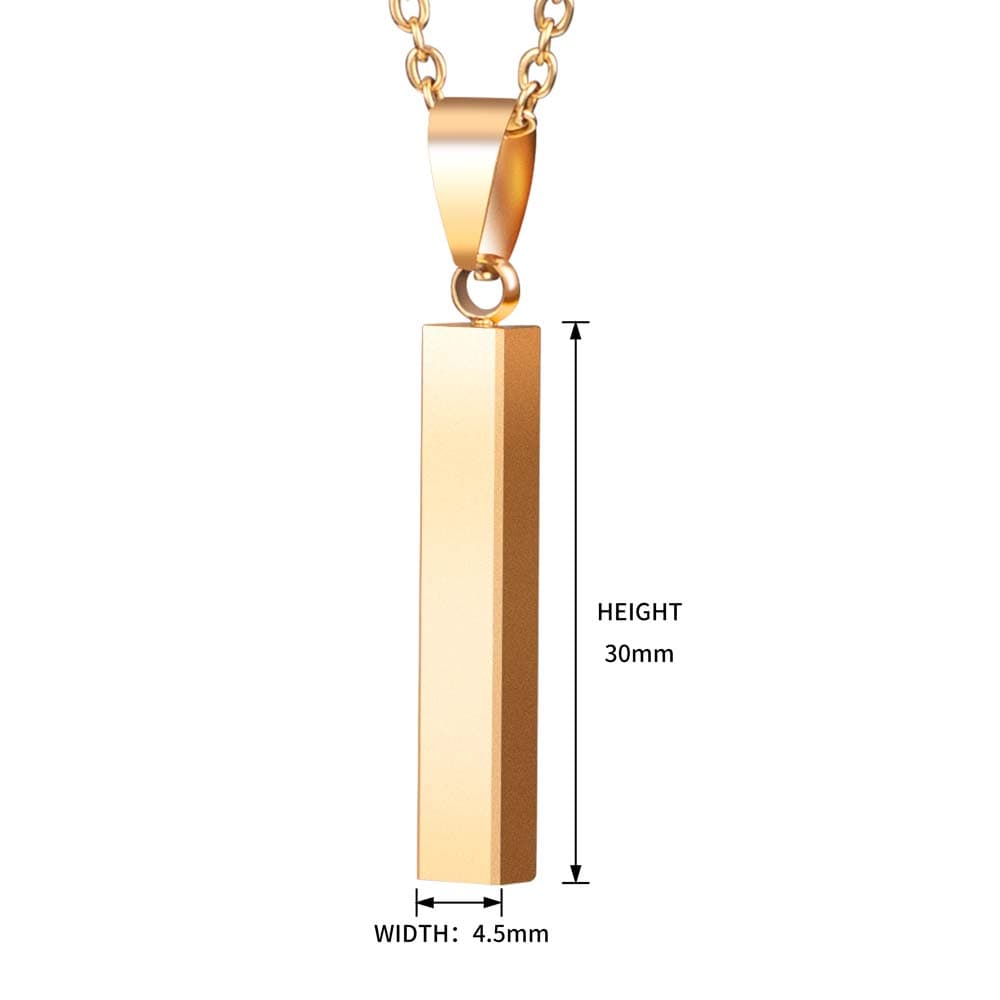 Allrj Engraved Vertical Bar Pendant - ALLRJ