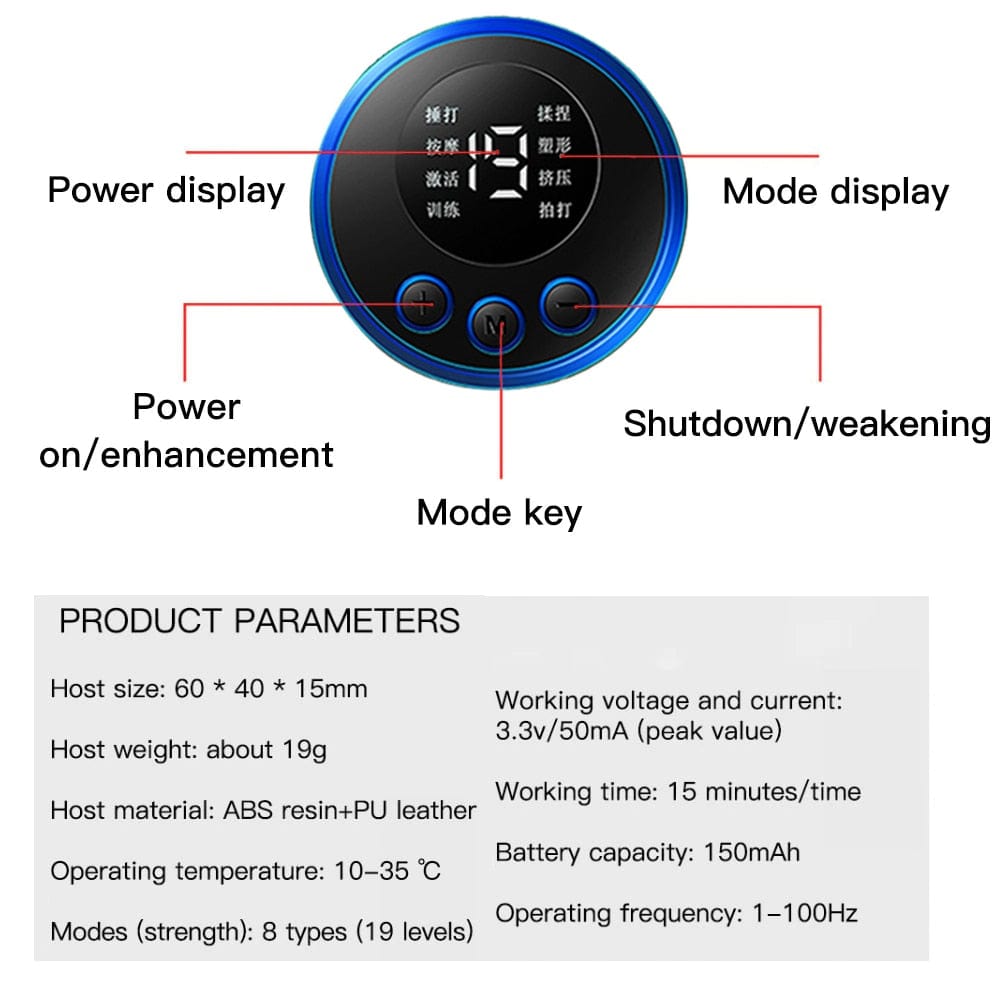 LCD Display EMS Muscle Stimulator - ALLRJ