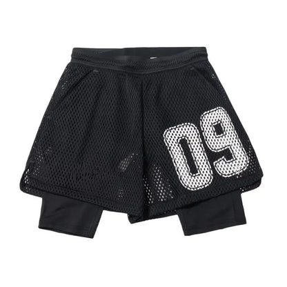 mens loose double layer gym shorts - ALLRJ