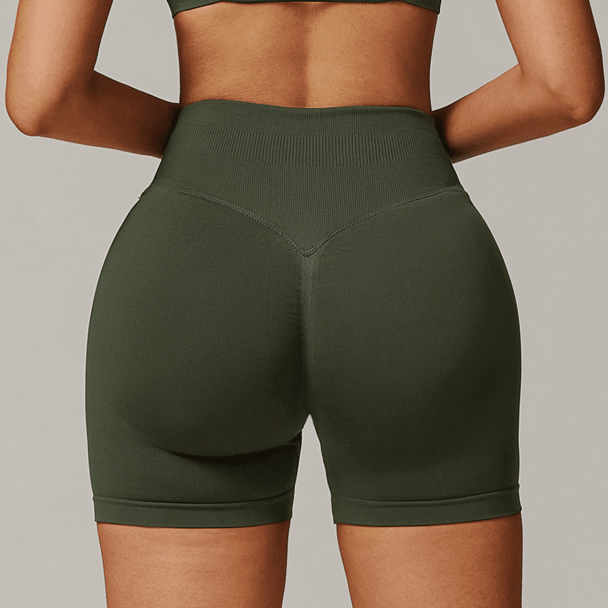 Allrj Seamless High-Waisted Yoga Shorts