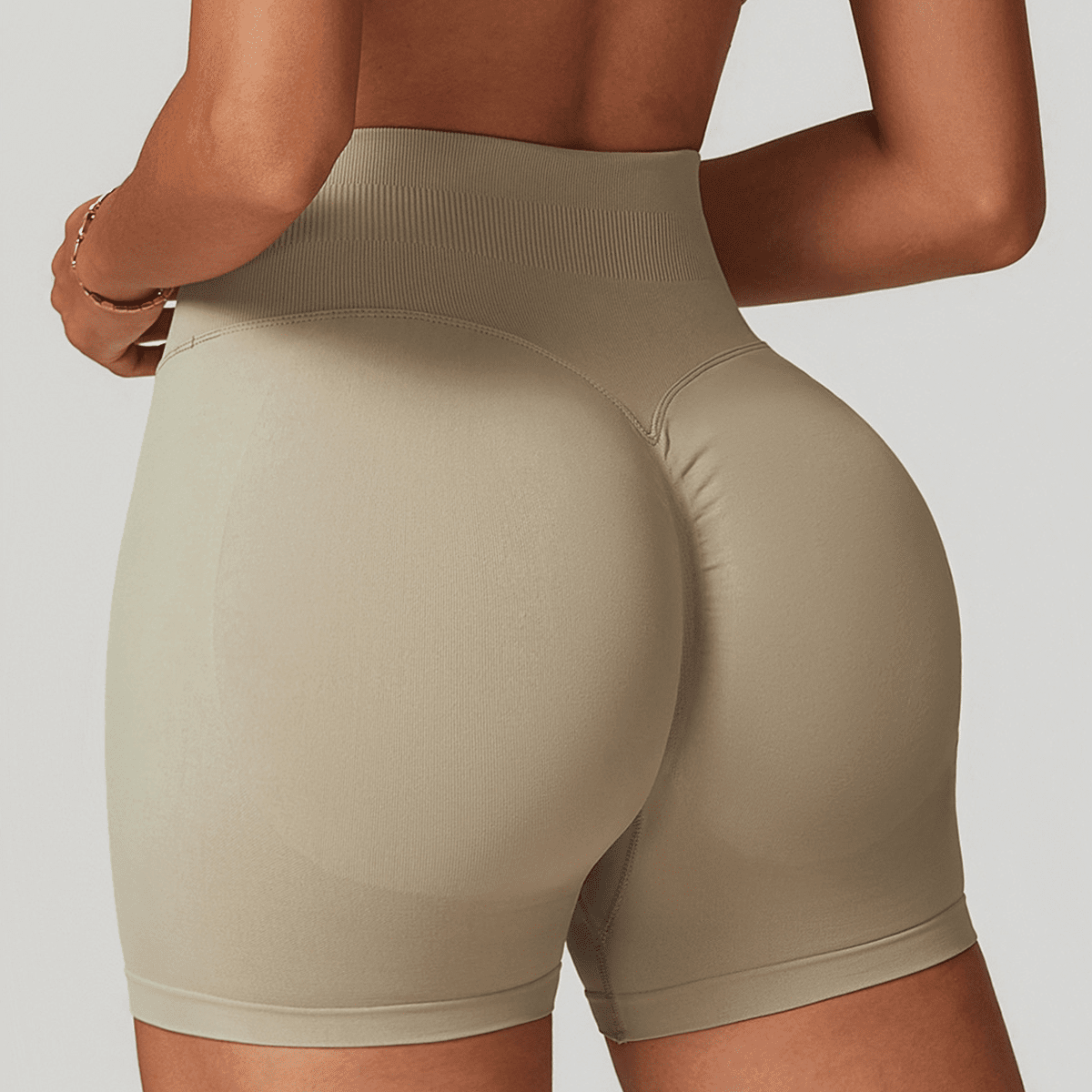 Allrj Seamless High-Waisted Yoga Shorts
