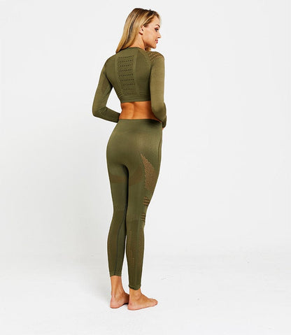 Jacquard seamless cropped trousers - ALLRJ