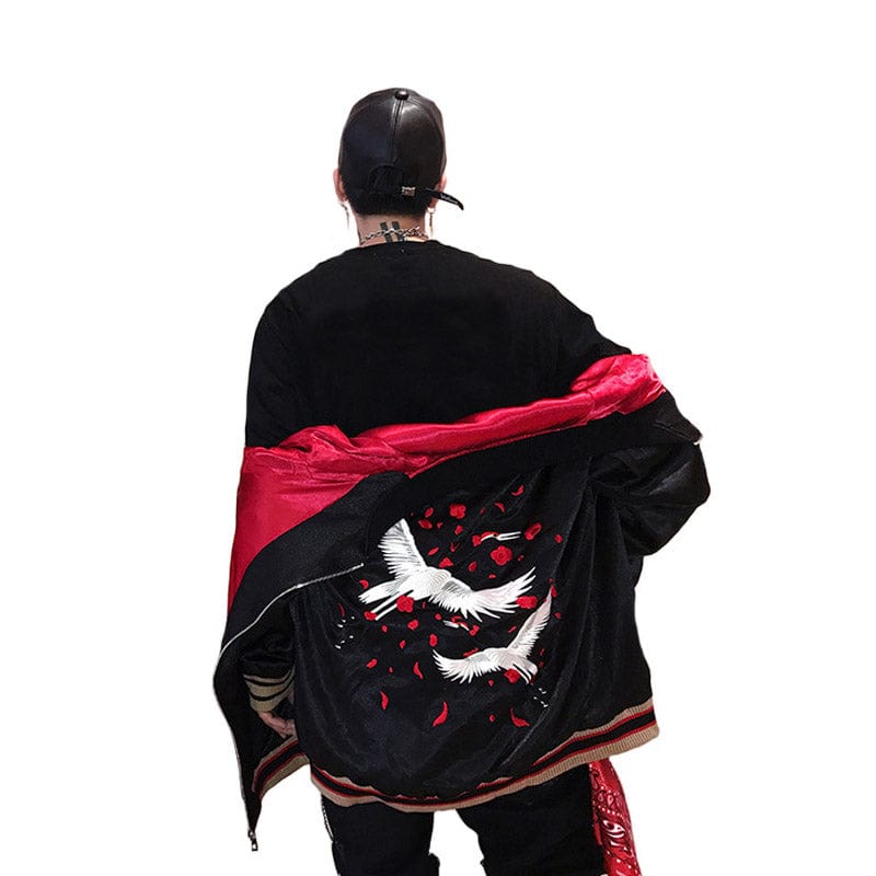 ALLRJ Black / 2XL Men's Japanese Style Luxury Embroidered Jacket Loose Jacket
