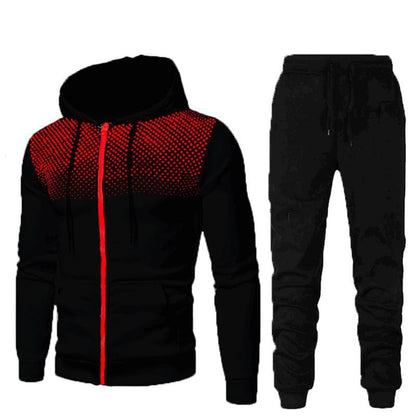ALLRJ Black / 2XL Men's Sports Fitness Casual Zipper Suit