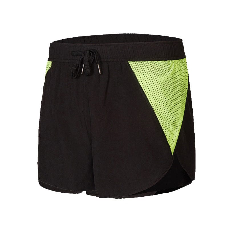 ALLRJ Black Green / 2XL Men's Breathable Quick Dry Sports Shorts