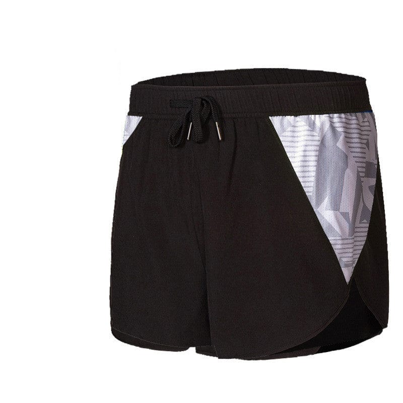 ALLRJ Black white / 2XL Men's Breathable Quick Dry Sports Shorts