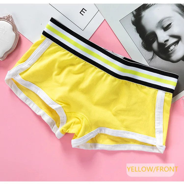 Allrj boy shorts yellow / M(35-45kg) / CHINA | 1pc Women's Mini Sports shorts