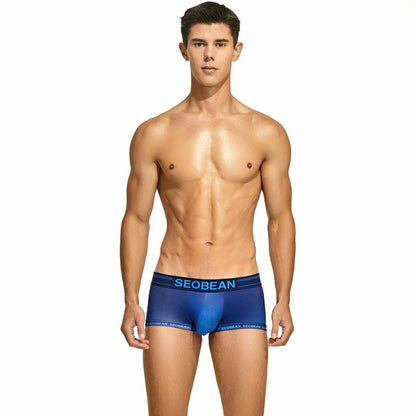 ALLRJ Briefs Blue / L Underwear Low Waist Sexy U Convex Men's Boxers Fashion Printed Boxer Briefs