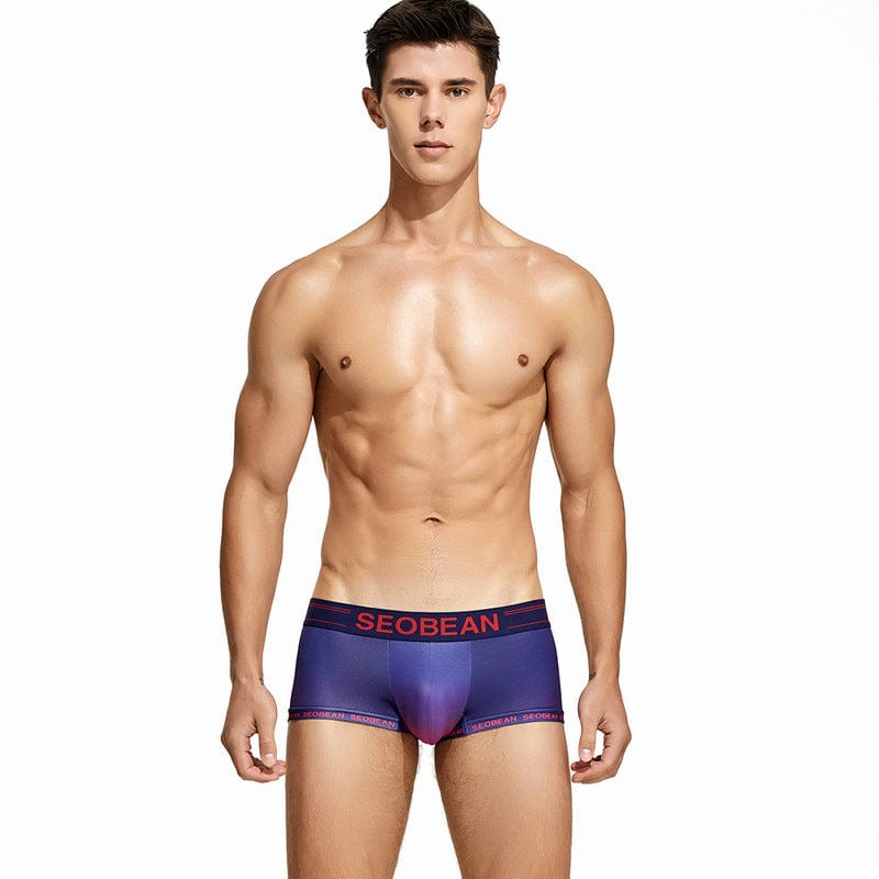ALLRJ Briefs Purple / L Underwear Low Waist Sexy U Convex Men's Boxers Fashion Printed Boxer Briefs