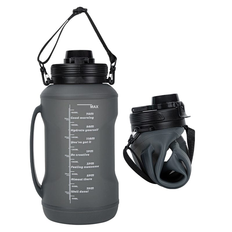 ALLRJ Collapseable water bottle Black / 2L Outdoor Travel Silicone Soft Kettle