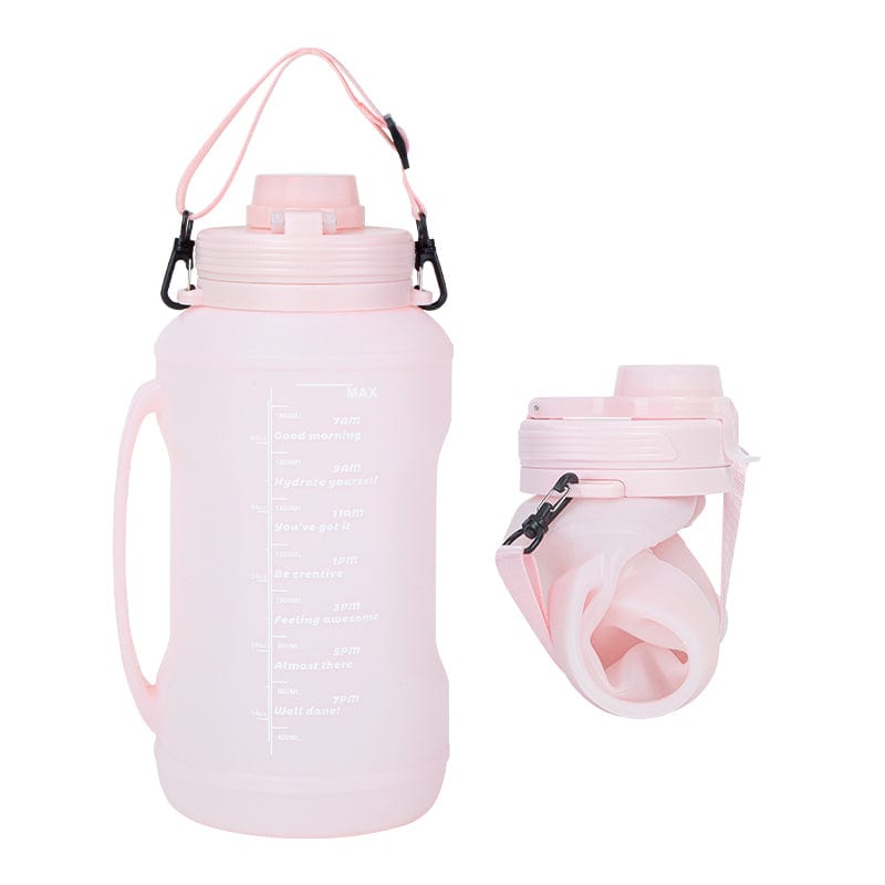 ALLRJ Collapseable water bottle Cherry pink / 2L Outdoor Travel Silicone Soft Kettle