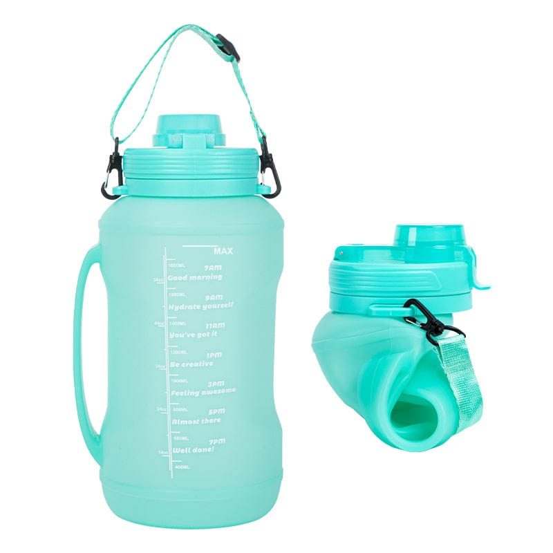 ALLRJ Collapseable water bottle Cyan / 2L Outdoor Travel Silicone Soft Kettle