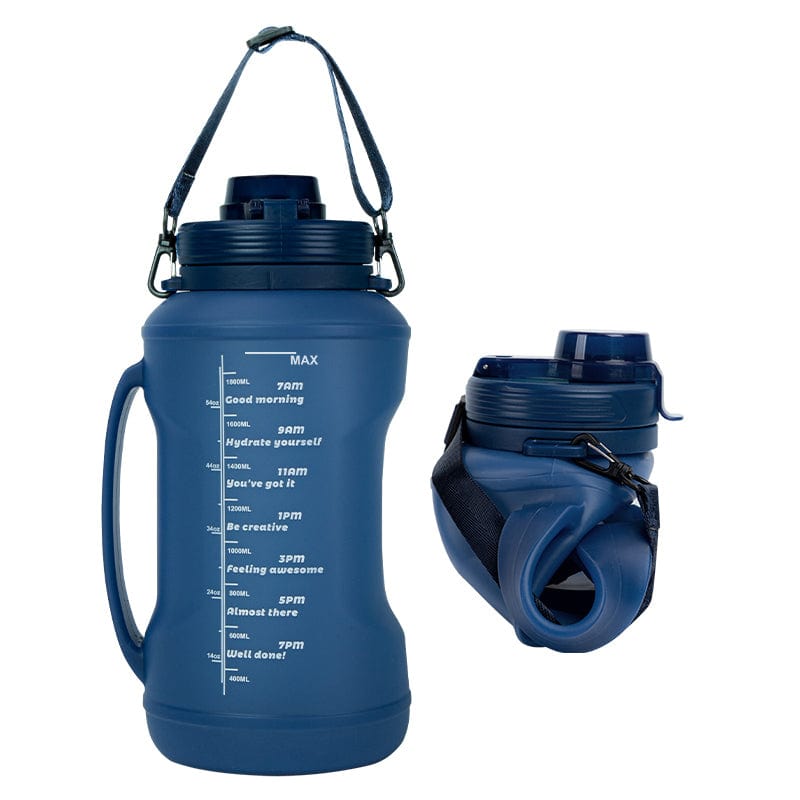 ALLRJ Collapseable water bottle Indigo blue / 2L Outdoor Travel Silicone Soft Kettle