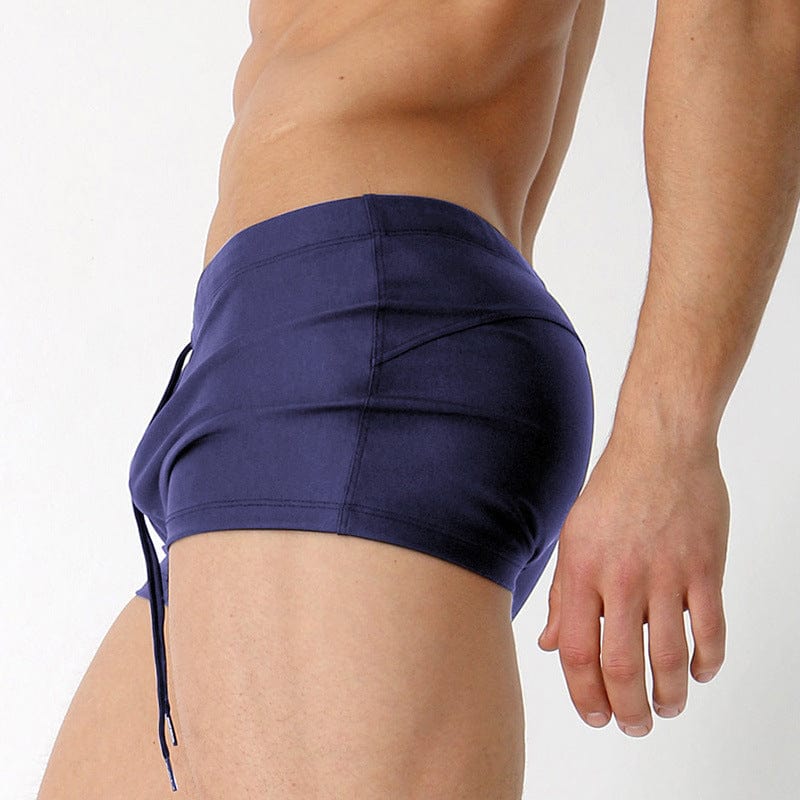 ALLRJ Dark Blue / 2XL Fashion Print Sexy Flat Corner Swimming Pants