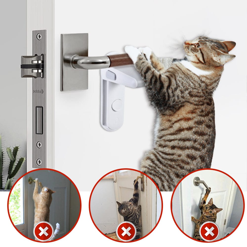 ALLRJ Door lever lock Grey Children's Door Lever Lock Opening Artifact Anti-cat Anti-pet Room Easy To Install And Use