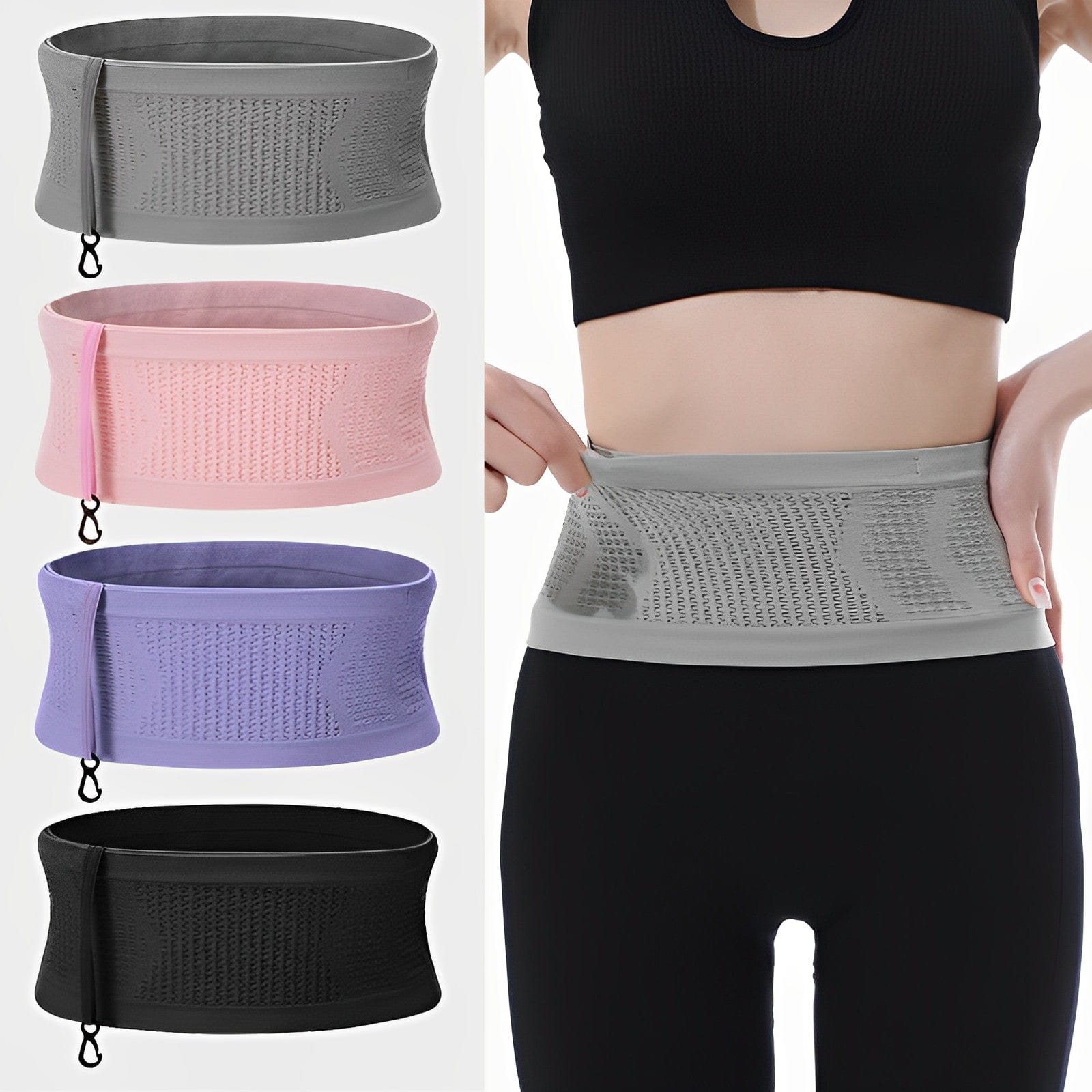 ALLRJ Elastic Waist Pack High-stretch Large Capacity Sports Multifunctional Security Breathable Corset Portable Gym Loose Elastic Waist Pack Invisible Fitness