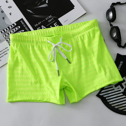 ALLRJ Fluorescent Green / L Men's Fashion Running Exercise Shorts