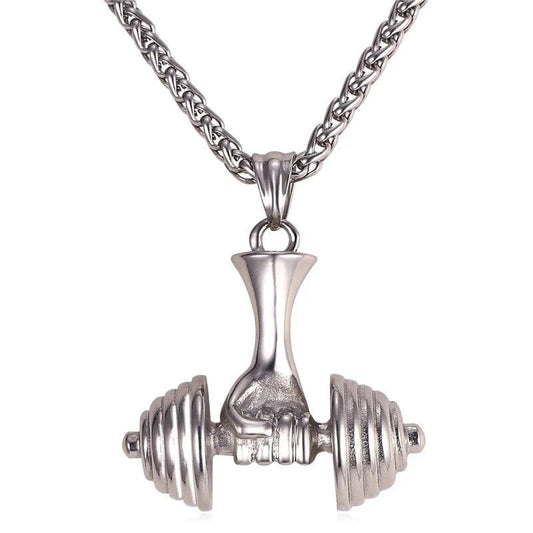 Gorilla swole titanium steel dumbbell necklace - ALLRJ