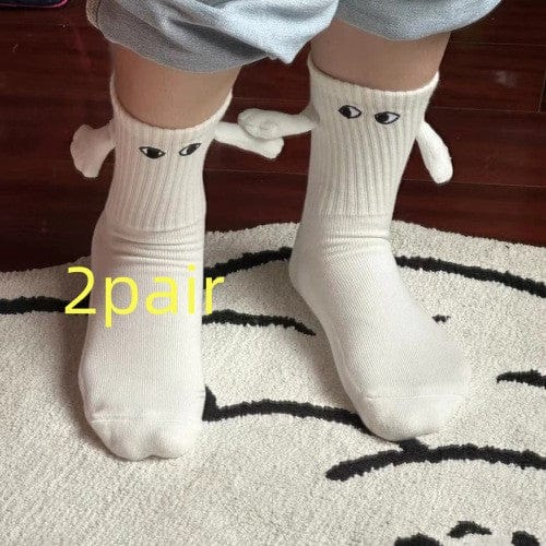 ALLRJ Hand in hand socks 2pc / One size Magnetic Suction Hand In Hand Couple Socks Cartoon Lovely Breathable Comfortable Socks For Women Holding Hands Sock