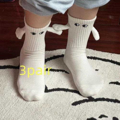 ALLRJ Hand in hand socks 3pc / One size Magnetic Suction Hand In Hand Couple Socks Cartoon Lovely Breathable Comfortable Socks For Women Holding Hands Sock